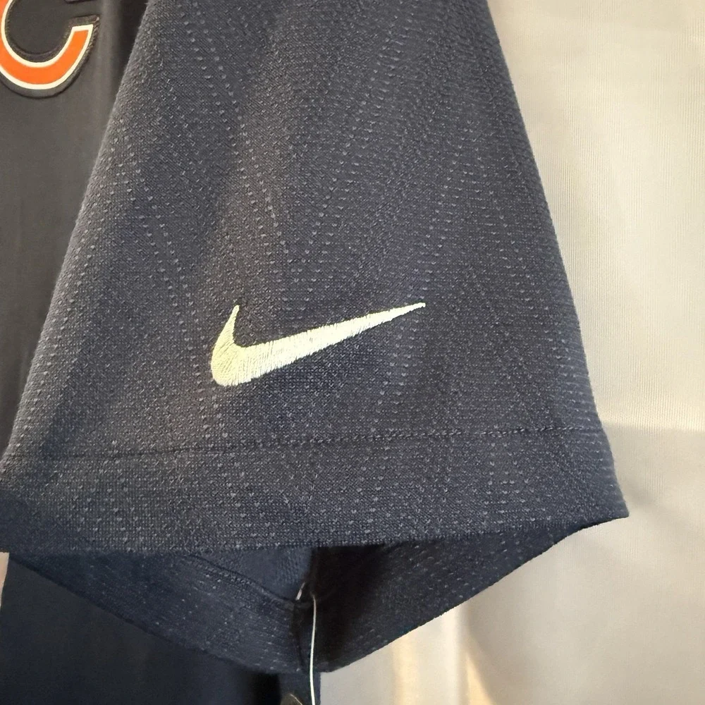 Nike Dri Fit Chicago Bears Mens‎ Small NFL Football Navy Blue Polo Shirt $80 New